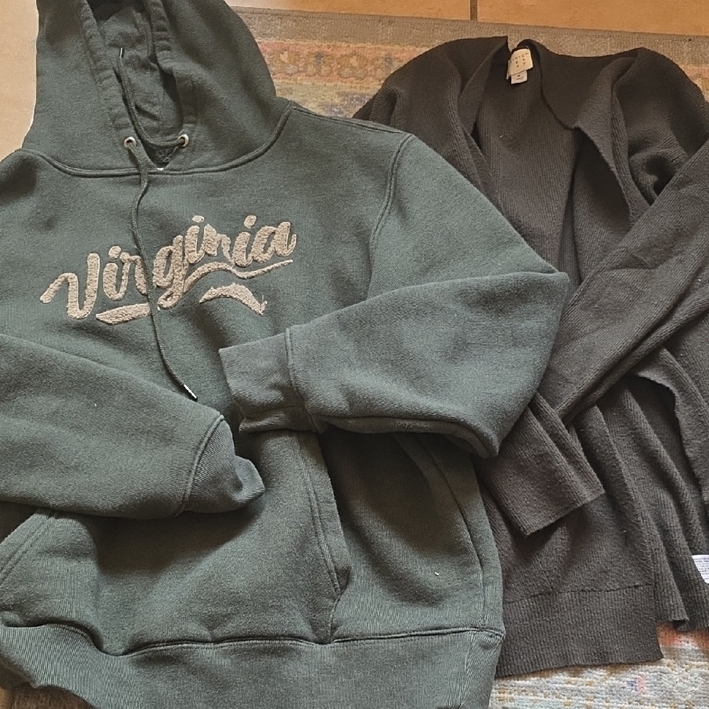 Green Virginia Hoodie and Green Cardigan